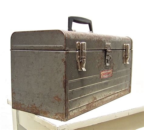 antique metal tool box folding lid|vintage plastic tool box value.